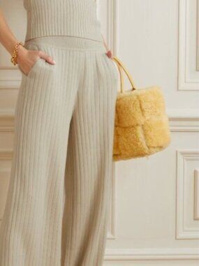 Loro Piana Ribbed cashmere-blend track pants